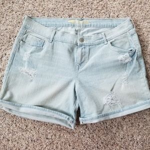 Old Navy Light Wash Destroyed Denim Shorts